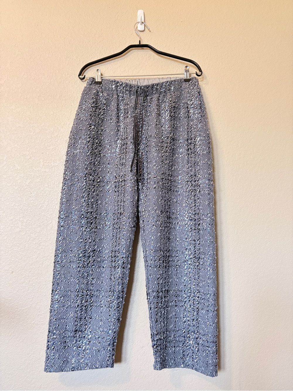 Eva Franco Metallic Plaid High Rise Drawstring Pants Size 6